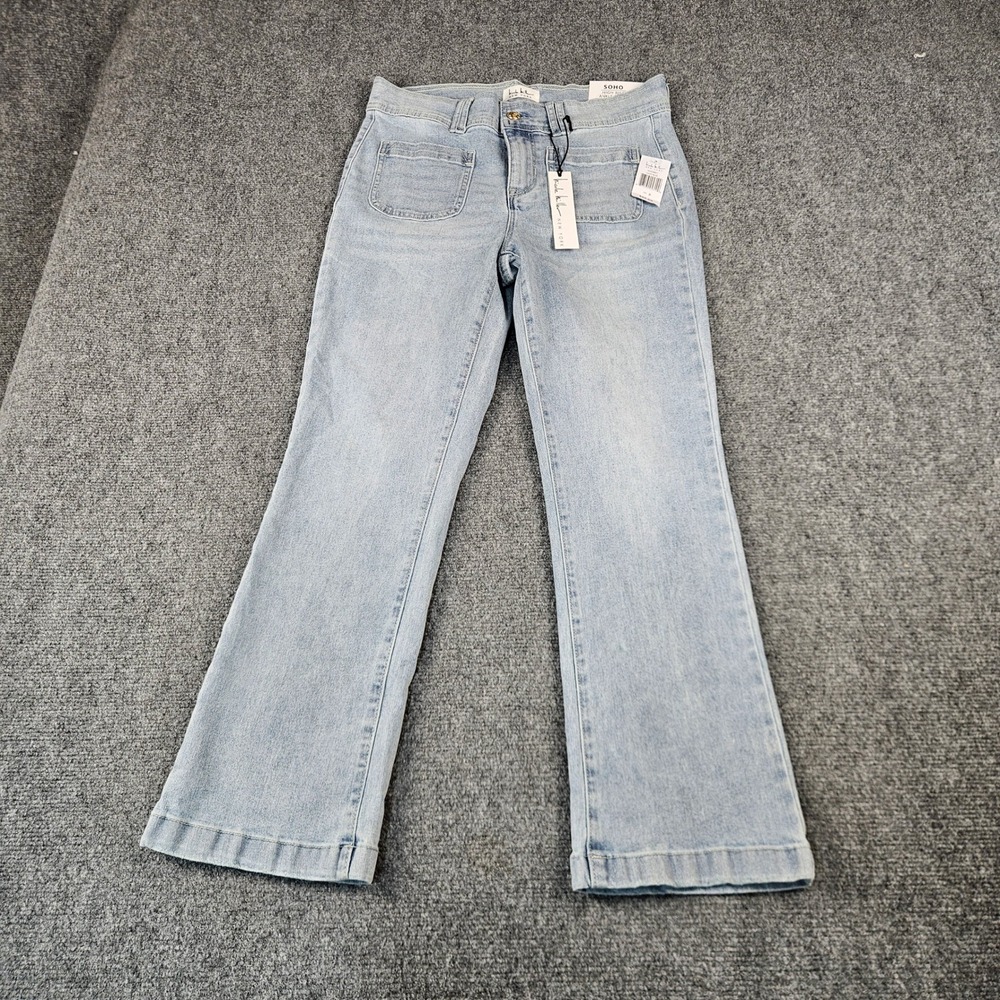 Nicole Miller New York SOHO High Rise Ankle Flare Jeans Light Blue Size 8 NEW